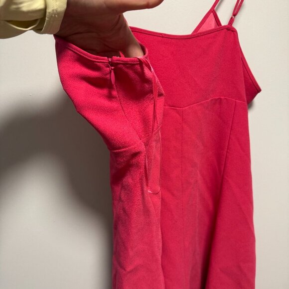 MAJE Isadora Corded Lace Trimmed Crepe Combi Playsuit Fushia Pink NWT SZ 2 - Picture 9 of 10